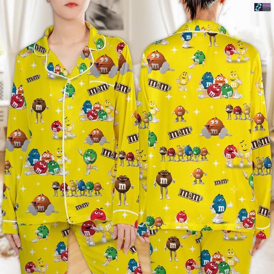 Discover M And M Pajamas Set, M And M Candy Chocolate Pajamas, M And M Sleepwear, Holiday Family Matching MnM Pajamas, Candy Group Matching Pajamas