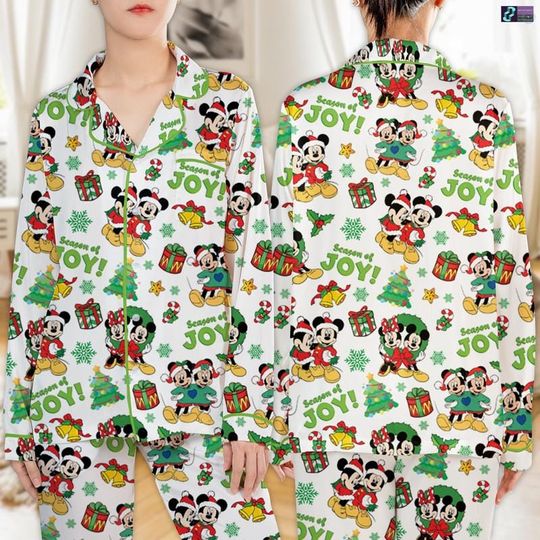 Discover Mickey Christmas Matching Family Pajamas Set, Minnie Mouse Christmas Pajamas, Disneyland Holiday Pajamas, Family Sleepwear