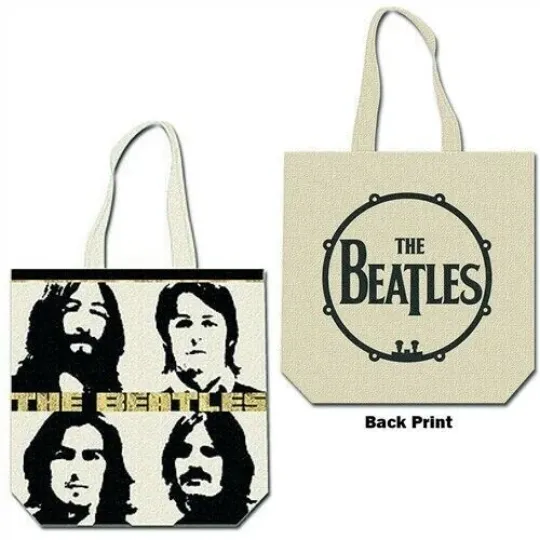Discover Beatles Tote Bag - Licensed Cotton Black & Gold UK Import