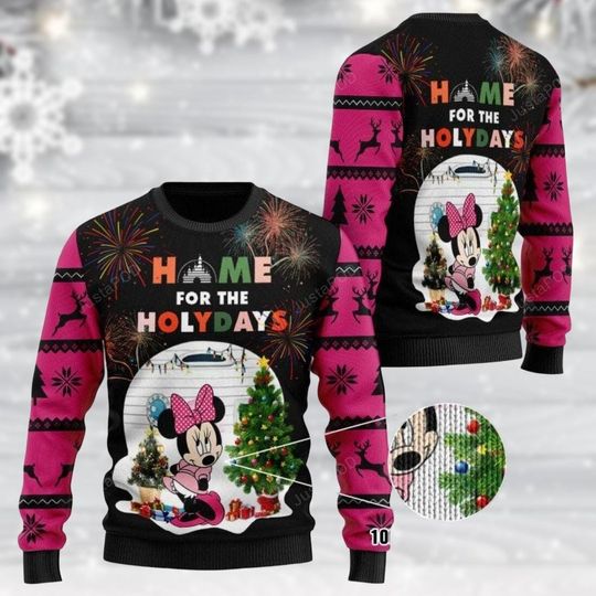 Discover Disney Minnie Mouse Christmas Ugly Sweater, Vintage Holiday Sweatshirt for Women