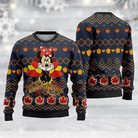 Discover Disney Minnie Mouse Christmas Ugly Sweater, Vintage Holiday Sweatshirt for Women