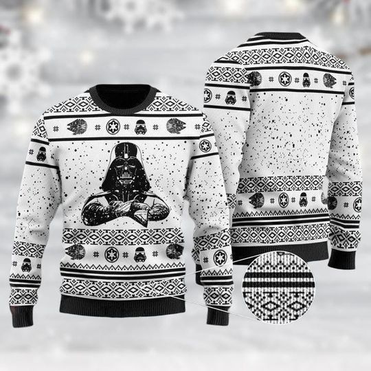 Discover Star Wars Darth Vader Christmas Ugly Sweater, Vintage Movie Holiday Sweatshirt for Men