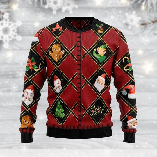 Discover Holiday Fun Ugly Christmas Sweater, Gingerbread Elf Xmas Sweater, Christmas Party Outfit