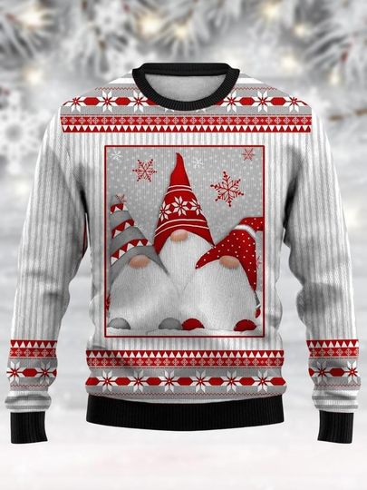 Discover Gnome Christmas Sweater, Nordic Gnome Sweatshirt, Holiday Festive Sweater for Men Women