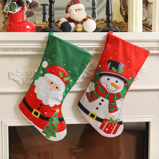 Christmas Stockings: Large Personalized - Snowman   Santa Patterns