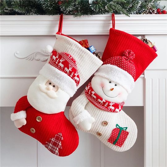 Large Capacity Gift Bag Merry Christmas Hanging Sock For Kid Holiday Stair Handrail Fireplace Xmas Tree New Year Decoration