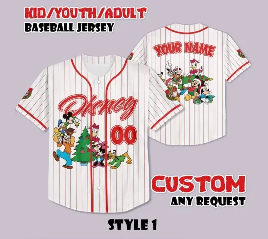 Discover Personalized Mickey's Very Merry Christmas Party 2025 Baseball Jersey Shirt