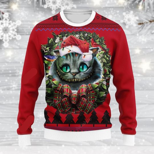 Discover Alice in Wonderland Cheshire Cat Christmas Sweater, Disney Ugly Sweater, Wonderland 3D Activewear