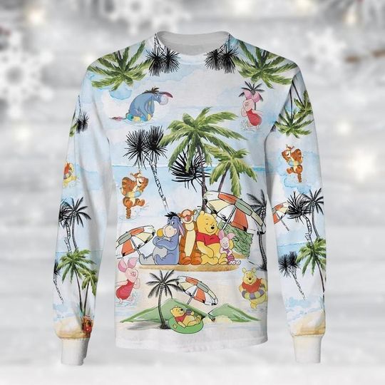 Discover Winnie the Pooh Christmas Sweater, Tigger Eeyore Disney Holiday Sweatshirt for Women