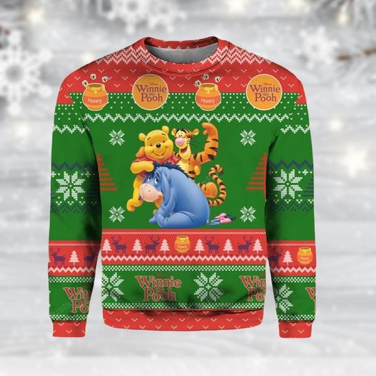 Discover Winnie the Pooh Eeyore Tigger Christmas Sweater Ugly, Christmas Sweater Disney Vintage Holiday Sweater