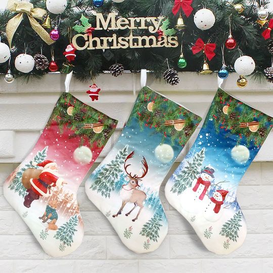 Discover Christmas Pendant Christmas Decoration 12 Inch Christmas Christmas Socks Gift Bag Navidad Xmas Decor Noel New Year 2025 Navidad