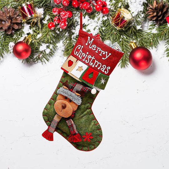 Christmas Socks Large Boots Xmas Tree Decorations Storage Bag Santa Claus Snowman Plush Ornaments Christmas Home Decoration