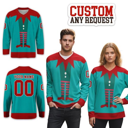 Discover Personalized Name Number Cosplay Movie Character Christmas Long Sleeve Jersey, Xmas Gift For Boys, Christmas Jersey For Family