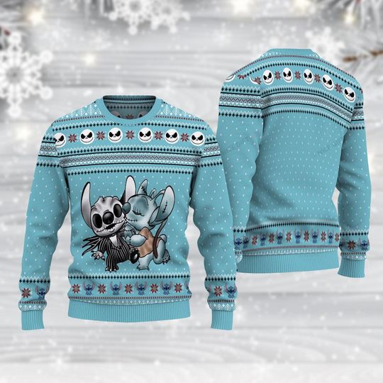 Discover Nightmare Before Christmas Jack Skellington Ugly Christmas Sweater, Disney Holiday Sweatshirt