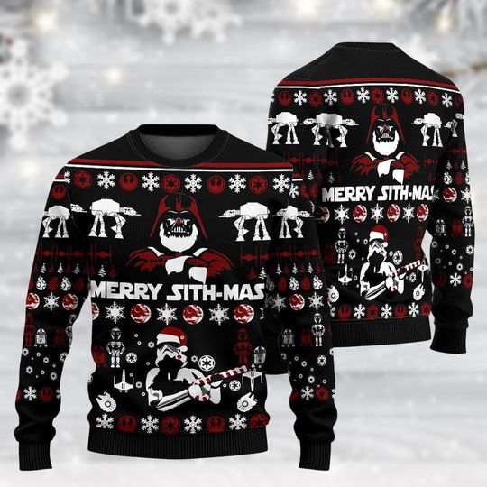 Discover Star Wars Darth Vader Ugly Christmas Sweater, Holiday Sith-mas Jumper, Xmas Gift
