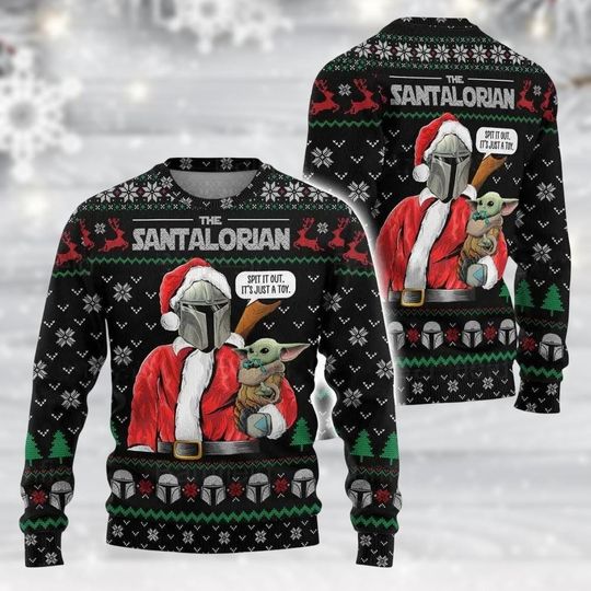 Discover Star Wars Christmas Sweater Women Mandalorian Vintage 3D Ugly Sweater