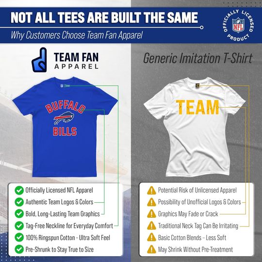 Team Fan Apparel football Adult Gameday T-Shirt - Cotton Blend - Tagless - Semi-Fitted - Unleash Your Team Spirit During Game Day