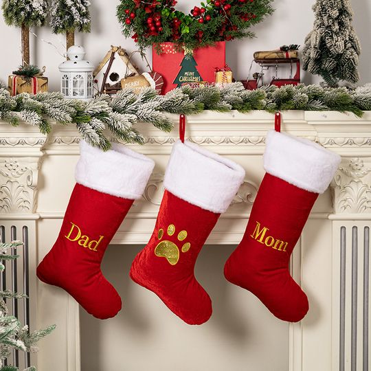 Christmas Home Decoration Red Premium Canary Letter Socks Festive Creative DIY Room Xmas Tree Decoration Christmas Gift Socks