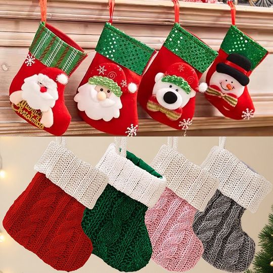 Discover Christmas Stocks Hanging Decoration Christmas Tree Hanging Pendant Christmas Stock New Year 2026 Storage Bag for Christmas Gifts