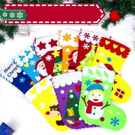 Discover Present Children Art Children Craft Handcraft DIY EVA Christmas Socks Christmas Decoration Handmade