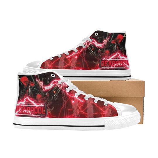 Discover Deadpool High Top Shoes Custom Canvas Sneakers Unisex for Kids or Adults
