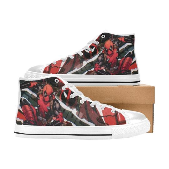 Discover Deadpool High Top Shoes Custom Canvas Sneakers Unisex for Kids or Adults