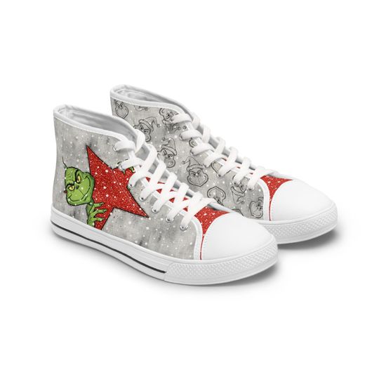 Discover funny character, Red Christmas Sparkles, Women's High Top Sneakers