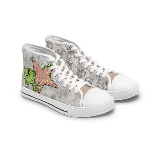 Discover funny character, Rose Gold, Women's High Top Sneakers