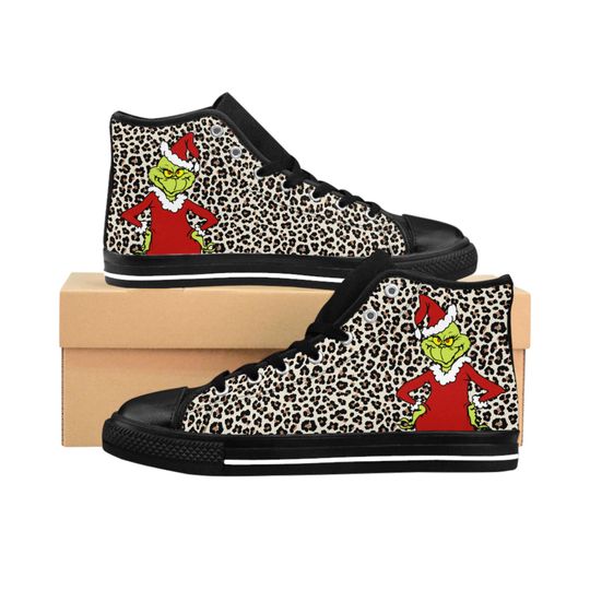 Discover Christmas "The funny character" Women's Classic Leopard Print Sneakers