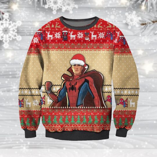 Discover Spider Man Ugly Christmas Sweater, Men’s Marvel Holiday Sweater