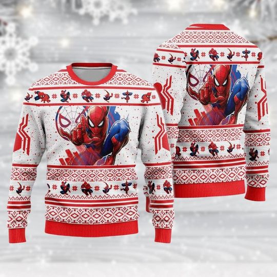 Discover Spider-Man Ugly Christmas Sweater, Men’s Vintage Superhero Holiday Jumper