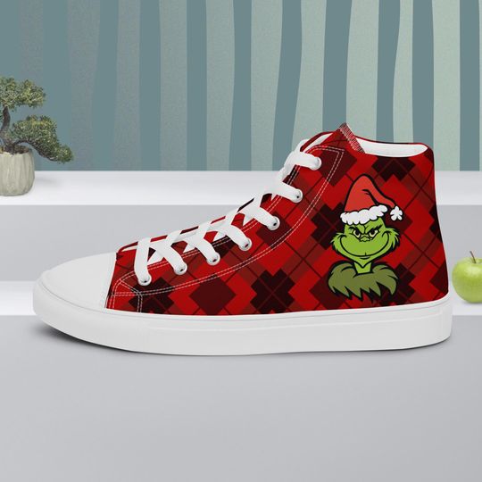 Discover The funny character Christmas Mens high top canvas shoes