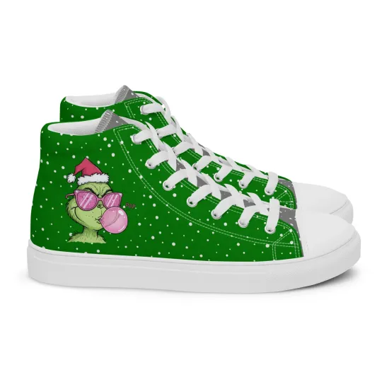 Discover The funny character Christmas, Grin Women’s high top canvas shoes