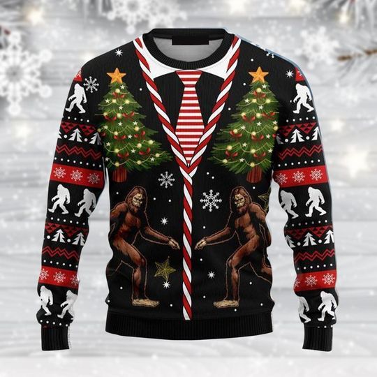 Discover Bigfoot Ugly Christmas Sweater, Men Women Funny Sasquatch Holiday Gift