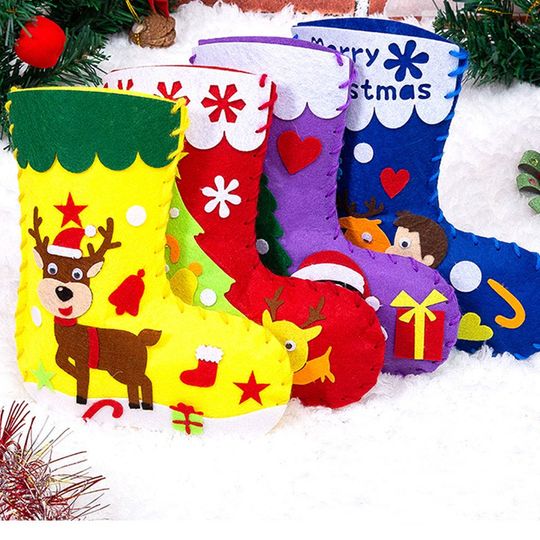 Discover EVA DIY 3D Christmas Socks Gift/Present Birthday Party Goodies Children Art and Craft Handcraft Activity Christmas Gifts