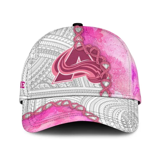 Colorado Avalanche Personalized Name Pink Fights Breast Cancer Cap