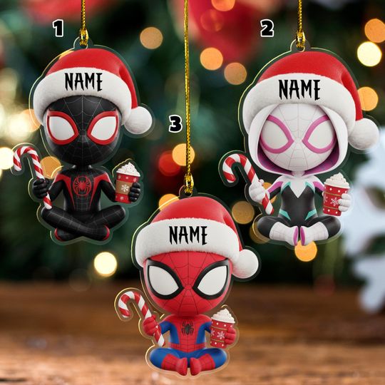 Discover Personalized Spiderman Ornament, Custom Disney Spider Christmas