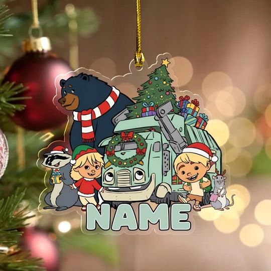 Personalized Trash Truck Cutout Ornament, Trash Truck Christmas, Trash Truck Birthday