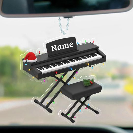 Discover Personalized Keyboard Piano Ornament, 2D Acrylic Christmas Decoration