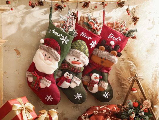 Personalized Christmas Stockings with name, 3D Plush Character, Monogram Stocking, Christmas Tree Decor, Christmas Gift, Holiday Stocking