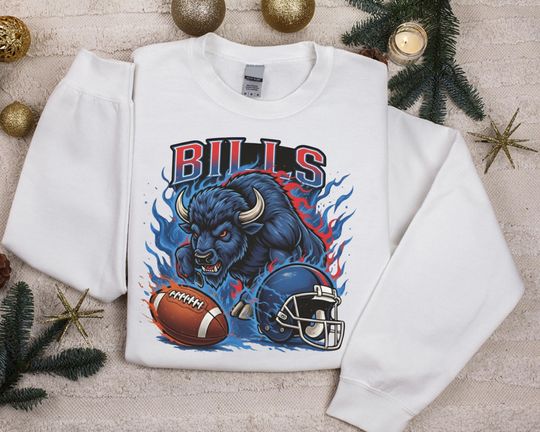 Discover Bills Buffalo Mascot Sweatshirt, Vintage Game Day Hoodie, Buffalo Football Fleece