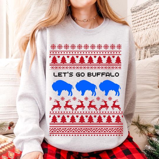 Discover Buffalo Football Christmas Sweater Retro Crewneck