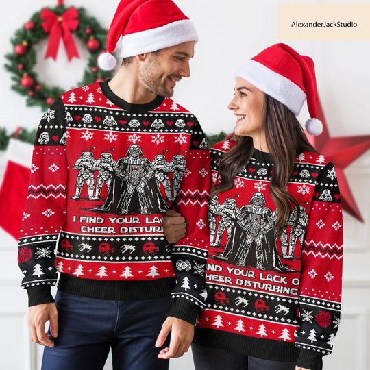 Discover Star Wars Ugly Christmas Sweater Darth Vader Sweater Funny Xmas Gift For Men Women Holiday Gift
