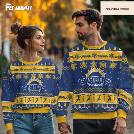 Discover Twisted Tea Ugly Christmas Sweater, Hard Iced Tea Sweater, Fun Novelty Holiday Gift For Men Women, Xmas Party Gift