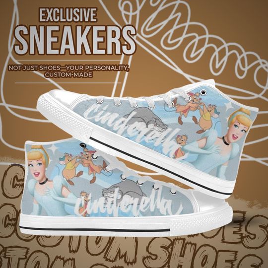 Discover Cinde High Top Shoes Custom Canvas Sneakers Unisex for Kids or Adults