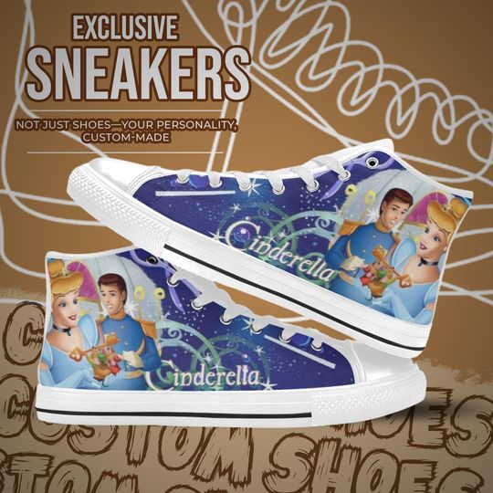 Discover Cinde High Top Shoes Custom Canvas Sneakers Unisex for Kids or Adults