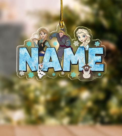 Discover Personalized Disney Frozen Ornament, Custom Name Frozen Family Christmas Tree Ornament, Xmas Family 2025, Christmas Gift For Kids BYLN18