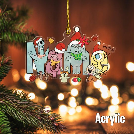 Discover Personalized Elephant and piggie Christmas Acrylic/Wood Ornament, Christmas gift, Book Characters ornament,Gerald and piggie ornament NFWA17