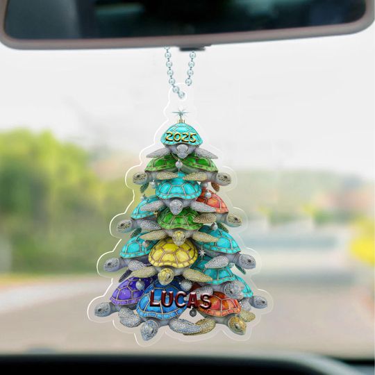 Sea Turtle Christmas Tree Ornament, Beach Inspire Xmas Gift for Friend, Ocean Lover