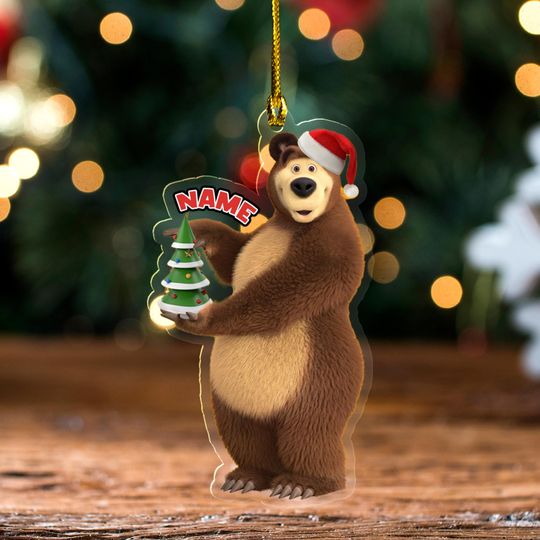 Discover Personalized Masha And The Bear Ornament, Personalized Masha Bear Gifts